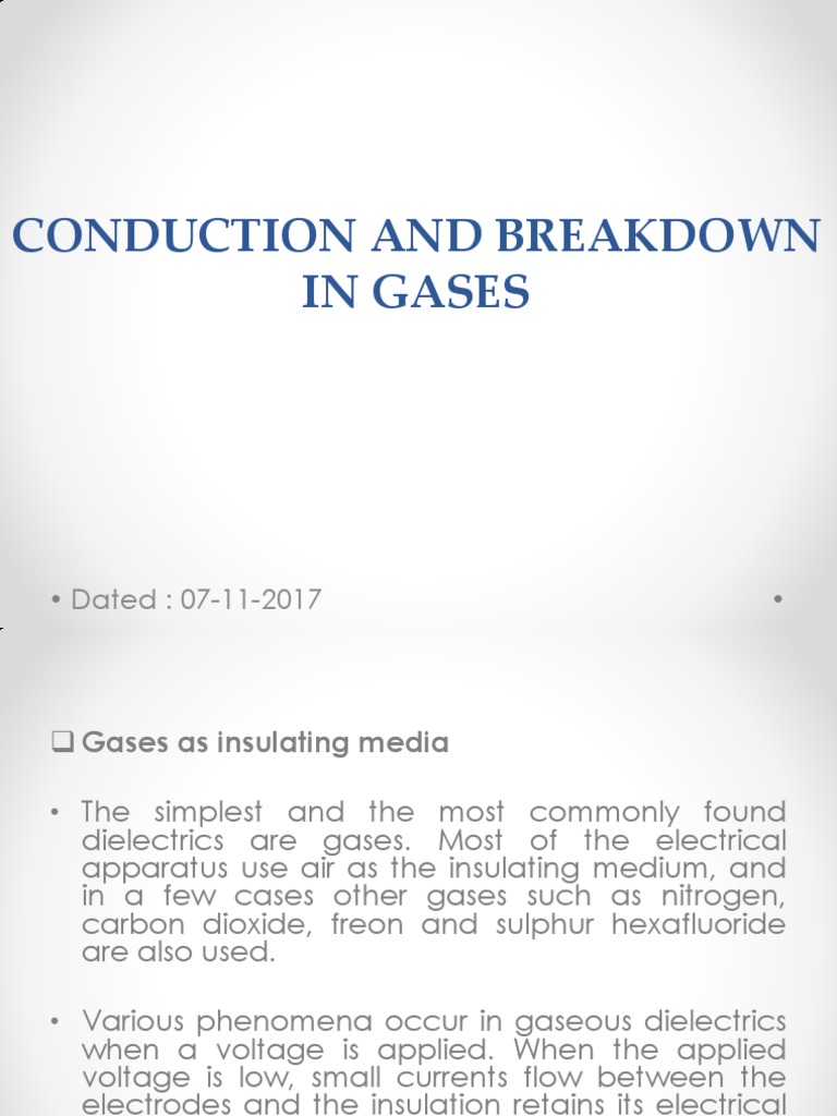 Breakdown Phenomena in Gaseous Dielectrics | PDF | Ionization ...