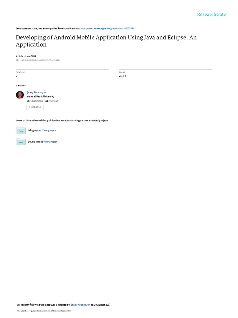 Developing of Android Mobile Application Using Java and Eclipse: An ...
