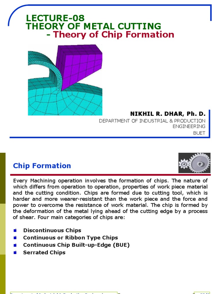 Lecture-08-Theory of Metal Cutting-Theory of Chip Formation | PDF ...