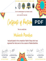 Certificate of Participation: Mukesh Pandya
