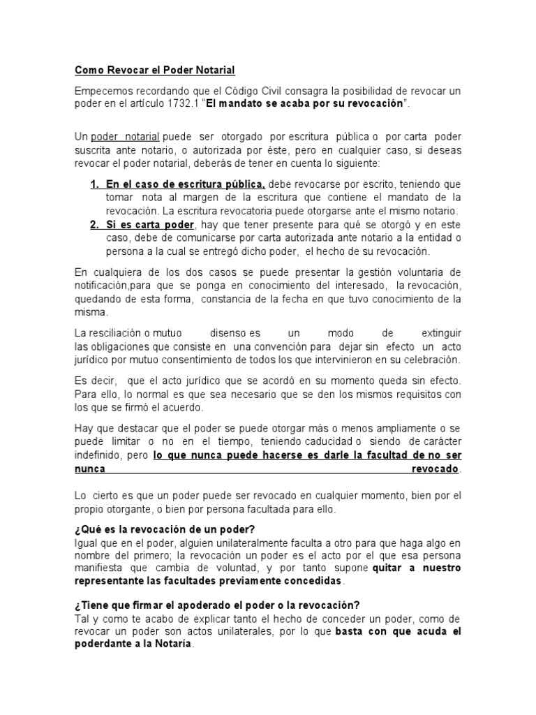 Cómo Revocar Un Poder Notarial: Una Guía Completa – FETBH