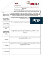 Worksheet #1: Text Analysis of Sample Article: Senior High School Department