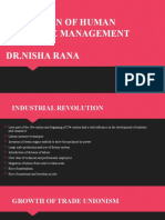 Evolution of Human Resource Management DR - Nisha Rana
