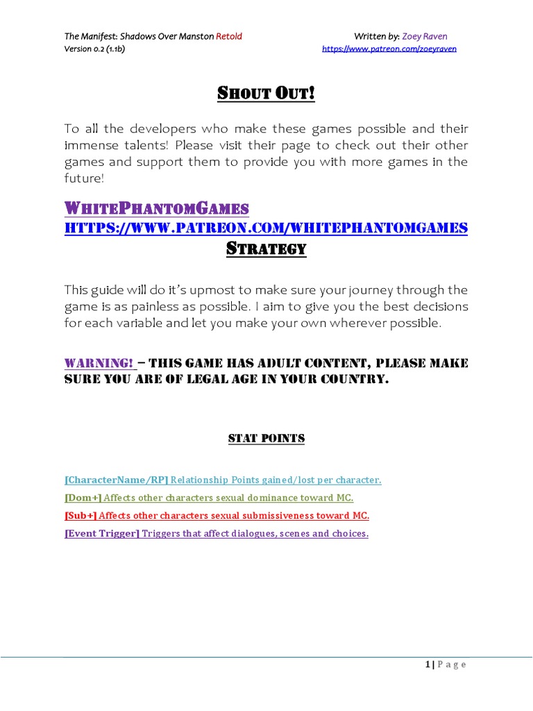 The Manifest Shadows Over Manston Retold v0.2 1.1b PDF