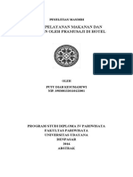 Etika Pelayanan Makanan Dan Minuman Oleh Pramusaji Di Hotel: Penelitian Mandiri