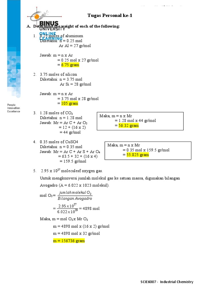 Calculating Moles and Mass in Chemistry | PDF | Mole (Unit) | Oxide