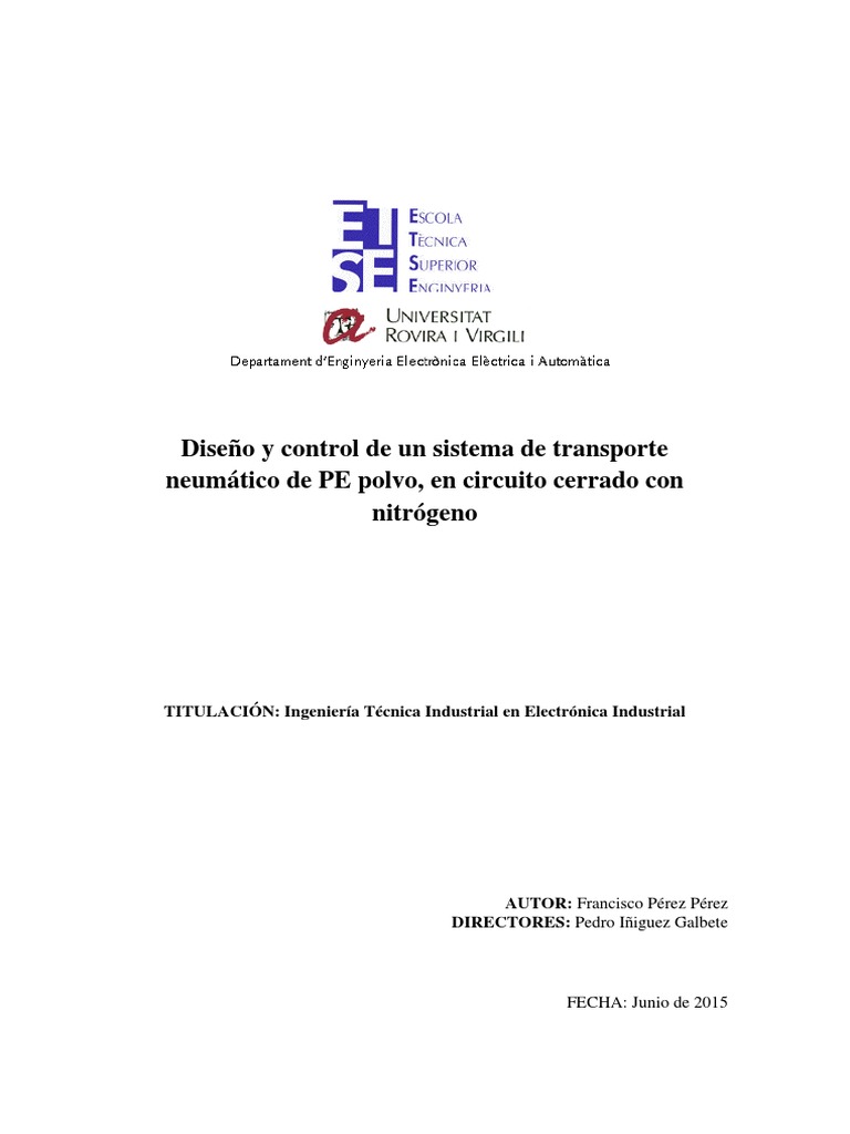 Dise o Y Control De Un Sistema De Trasnporte Neumatico De PE Polvo En 