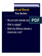 Rocks and Minerals: Focus Questions