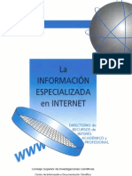 La Informacion Especializada en Internet2001 
