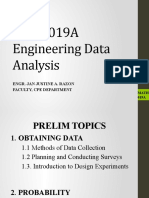 MATH019A Engineering Data Analysis: Engr. Jan Justine A. Razon Faculty, Cpe Department