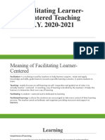 Facilitating Learner-Centered Teaching S.Y. 2020-2021
