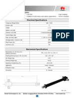 Cavity Power Splitter: Electrical Specifications