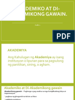 Akademiko at Di-Akademikong Gawain.: Aralin 1