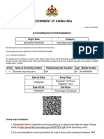 Government of Karnataka: RD813S201009298 Acknowledgement of Self Registration Origin State Category