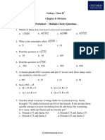 Galaxy: Class IV Chapter 4: Division Worksheet - Multiple Choice Questions