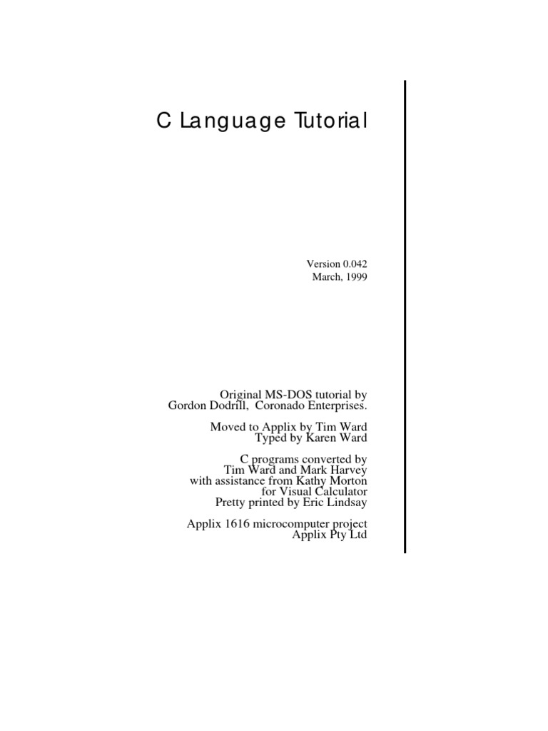 Complete C Tutorials | PDF
