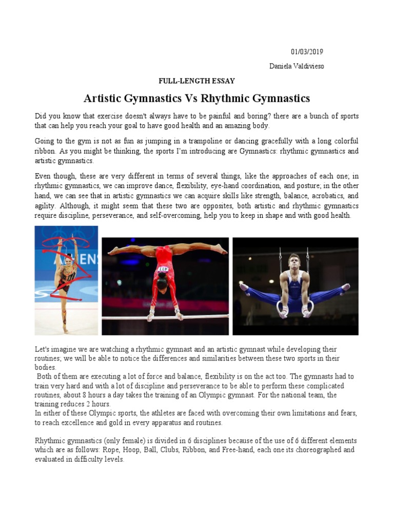 Rhythmic Gymnastics Vs Artistic Gymnastics PDF Gymnastics Hobbies