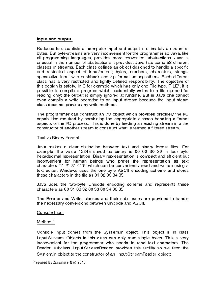 4 - Input and Output | PDF | File Format | Class (Computer Programming)