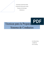 Técnicas para La Preparación Del Sistema de Conductos