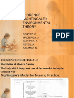 Florence Nightingale'S Environmental Theory: Cortez, C. Madriaga, J. Quitevis, R. Reyes, A. Salamat, N