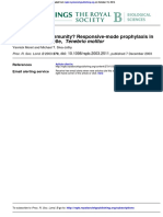 Adaptive Innate Immunity Responsive-Mode Prophylaxis in The Mealworm Beetle Tenebrio Molitor