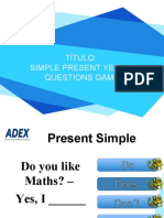 Título: Simple Present Yes No Questions Game