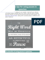 Effective Tips For Using Pauses in Speeches