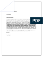 Cover Letter - Site Monitor