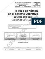 Guía de Pago de Nómina en el Sistema Operativo WORD OFFICE GRH PCD 001 GA 02