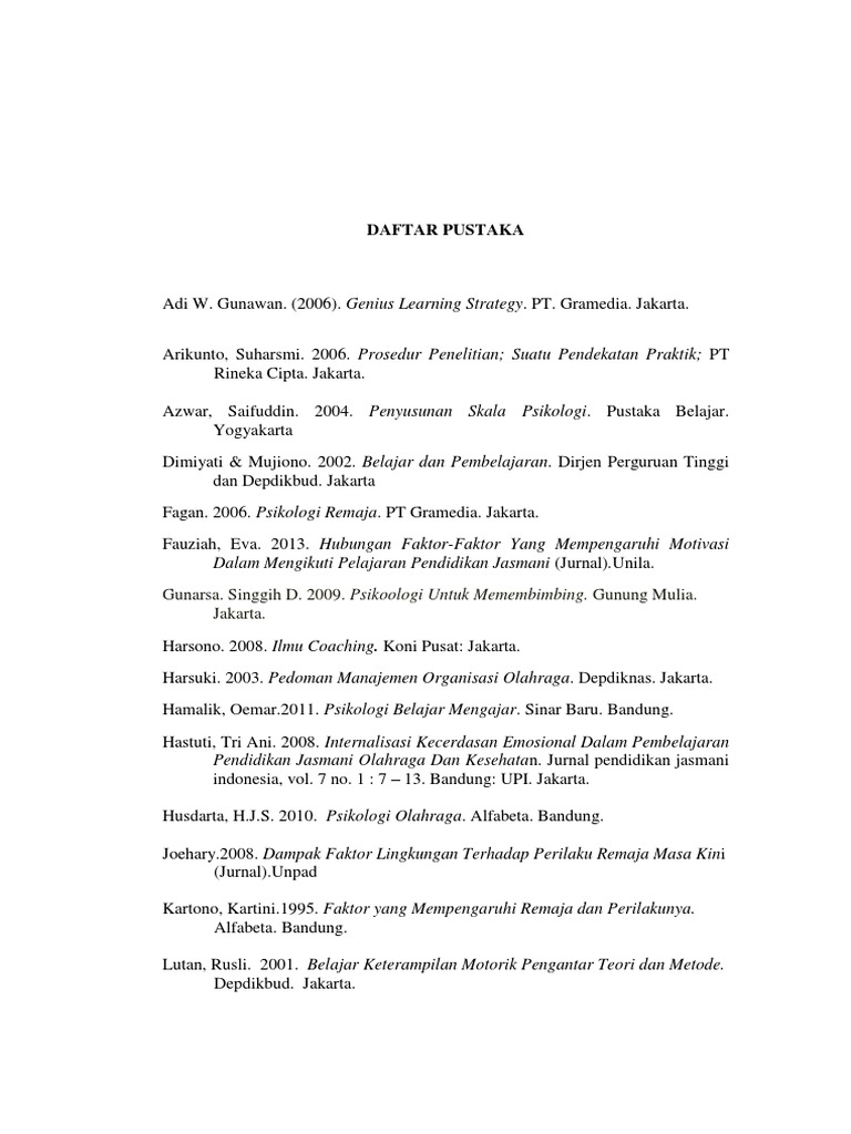 Daftar Pustaka | PDF | Karier & Perkembangan