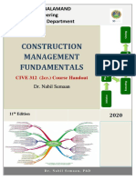 CIVE 312 - Construction Management Fundamentals - 11th Ed - 2019-20 PDF