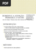 Apresentação - Homens e a Atenção Primária à Saúde