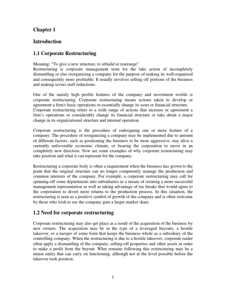 Understanding Corporate Restructuring | PDF | Stocks | Dividend