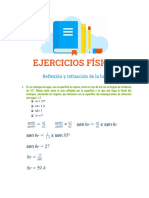 Índices de refracción y reflexión de la luz en agua, vidrio y aceite