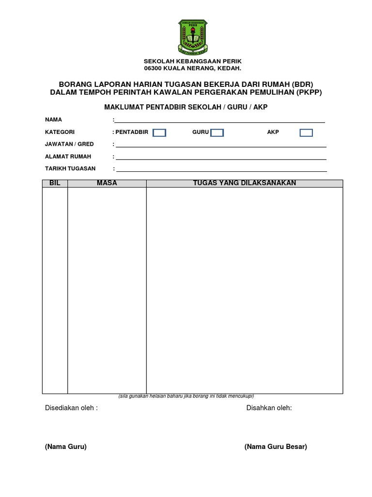 Contoh Laporan Bdr Pdf