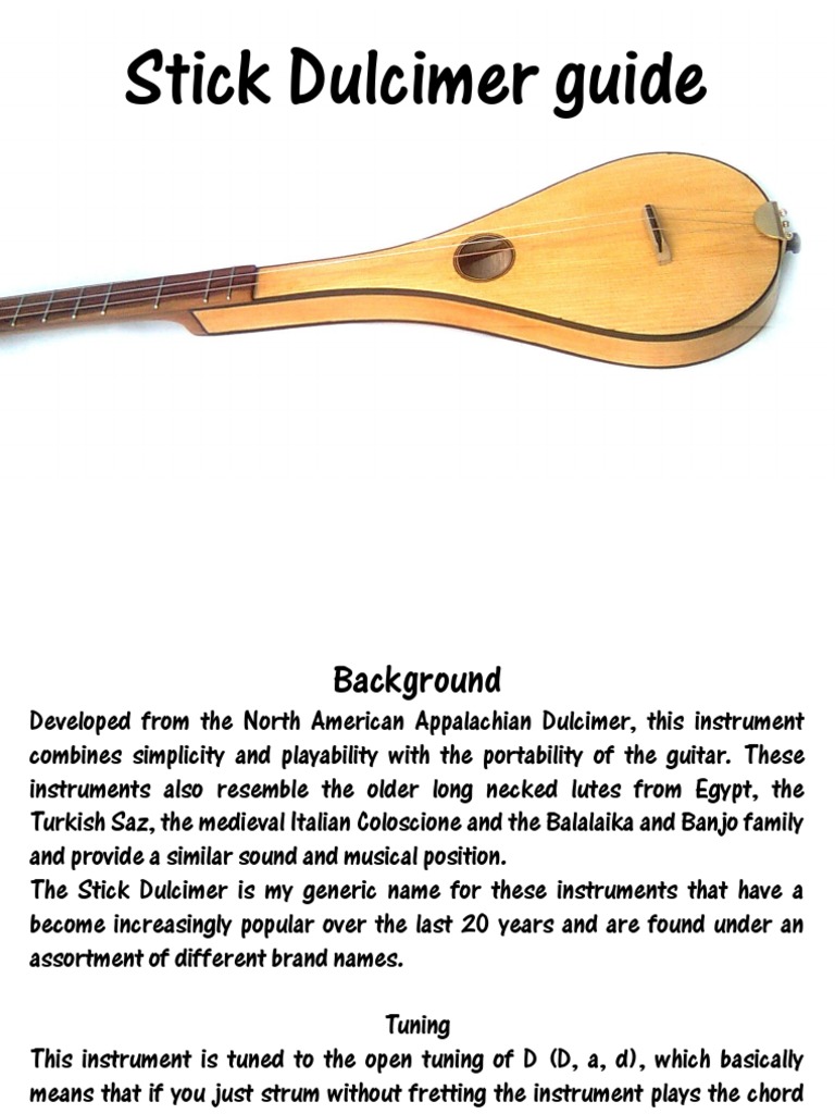Strumstick Strings Stick Dulcimer PDF Guitars String Instruments