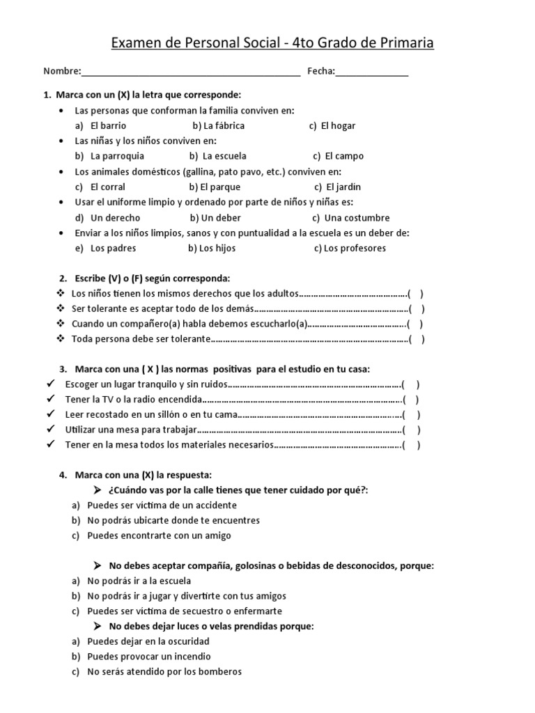Examen de Personal Social 4to Grado | PDF | Planetas | Imperio Inca