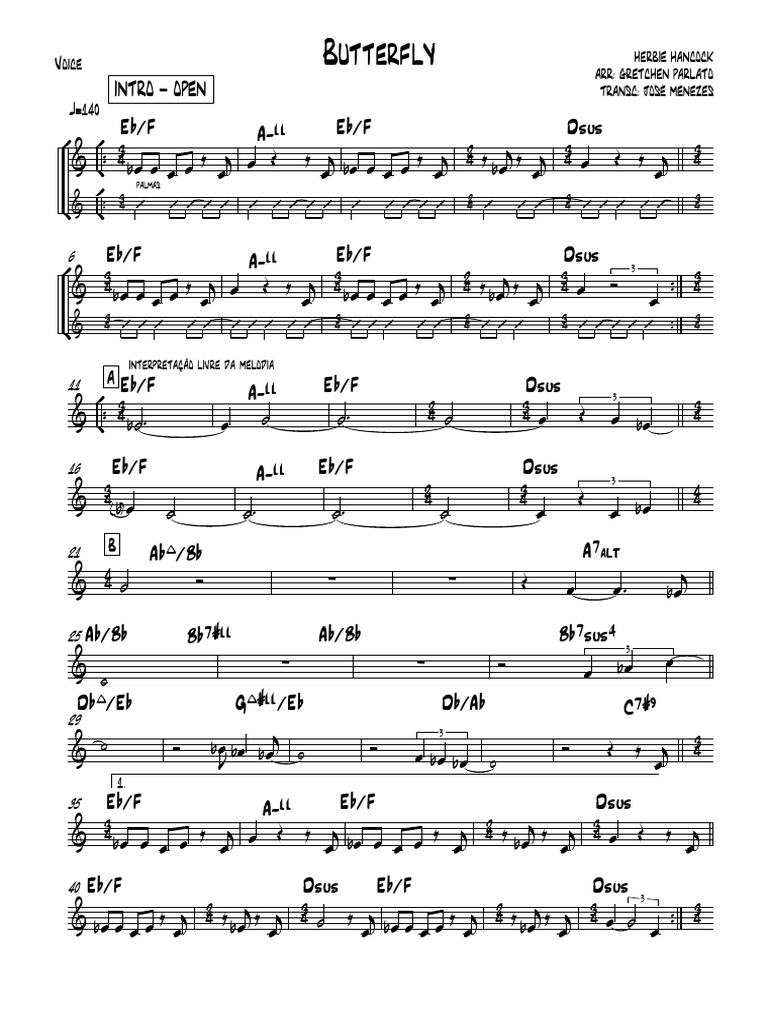 Butterfly Gretchen Parlato Voice PDF Théorie (échecs) Ouverture