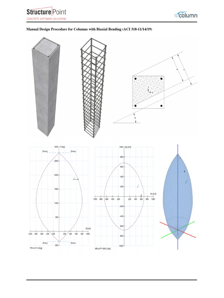 Biaxial Column Design Manual | PDF | 3 D Computer Graphics | Bending