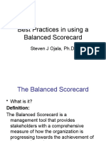 Best Practices in Using A Balanced Scorecard: Steven J Ojala, PH.D