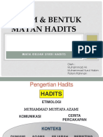 Slide Studi Hadits Ragam Dan Bentuk Matan Hadits