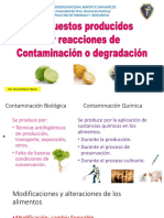 Compuestos producidos por reacciones de contaminación o degradación