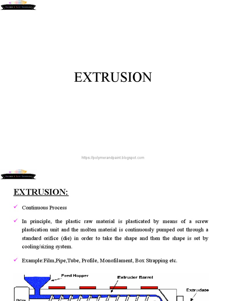 Plastic Extrusion Process Overview | PDF | Extrusion | Pipe (Fluid ...