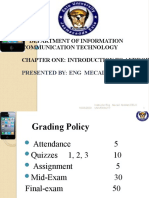 Department of Information Communication Technology Chapter One: Introduction To Android