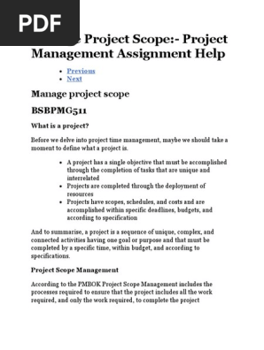 Manage Project Scope