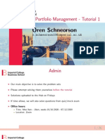 Oren Schneorson: Investment and Portfolio Management - Tutorial 1