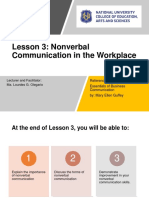 Lesson 3 Nonverbal Communication in The Workplace PDF