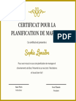 Certificat Pour La Planification de Mariage: Sophie Lemaître