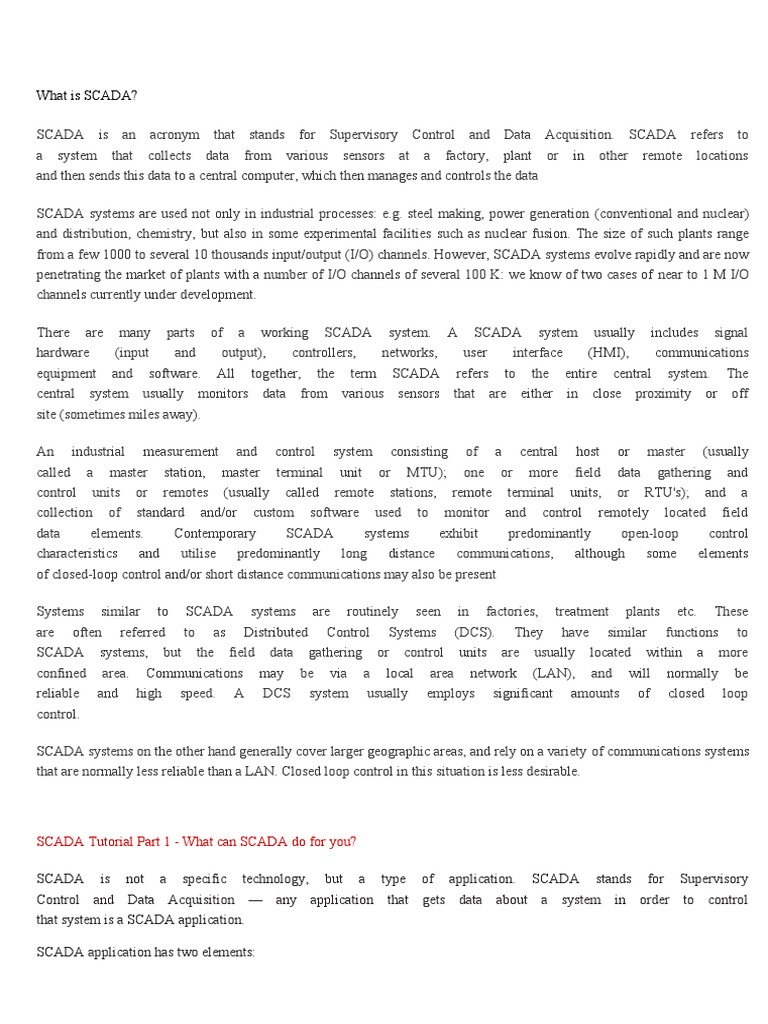 What Is SCADA?: SCADA Tutorial Part 1 - What Can SCADA Do For You ...