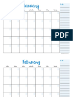 Free Monthly Calendar